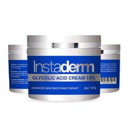 Instaderm Glycolic Acid 15% Anti-Aging Cream- Alpha Hydroxy Facial Moisturizer Reduces the Appearance of Fine Lines, Wrinkles, Age Spots, Dark Spots & Scars. Exfoliates & Smoothes Skin Texture & Tone.