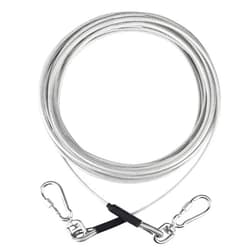 Tinnmao Extra Strong Dog Tie Out Cable, Tinnmao 15FT Heavy Duty Tie Out Cable for Dogs Up to 125 Lbs Anti Rust Chew Proof Dog Yard Leash Dog Lead for Outdoor Yard and Camping Dog Runner Cable for Yard