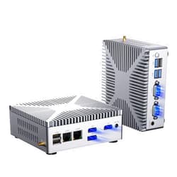 Kinupute Industrial Mini PC, Fanless Desktop Computer 12th Alder Lake-N100, up to 3.4GHz, 16G DDR4, 512G NVME SSD, Windows 11 Pro, COM RS232, Dual LAN, 4K@60Hz 2xHDMI/DP, WiFi6, BT5.2, VESA, WOL
