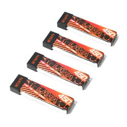 BETAFPV 4pcs LAVA 450mAh 1S 3.8V 75C LiHV FPV Lipo Battery with BT2.0 Connector for 1-2S FPV Tiny Whoop Drone Quadcopters Like Meteor75, Meteor75 Pro, Cetus Pro 1S Brushless Drones, Cetus X 2S Quad