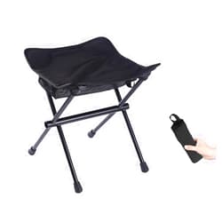 LIFEWITHCAMP Camping Stool Lightweight Small Folding Chair 13 Inch Portable Folding Stool for Outdoor Walking Hiking Fishing 400 LBS (Stool-Black)