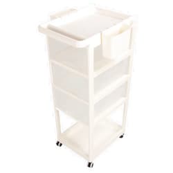 Hilitand Utility Baby Diaper Cart with Wheels Reinforced Handle Rolling Cart Multi Layer Nursery Storage Organizer Diaper Storage Caddy Organizer
