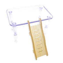 Tfwadmx Hamster Platform Acrylic Small Animal Play Activity Resting Stand Climbing Cage Toy with Ladder for Dwarf Syrian Hamsters Gerbils Mice Sugar Glider