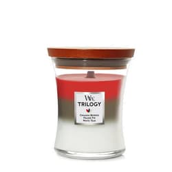 WoodWick Medium Hourglass Candle, Winter Garland - Premium Soy Blend Wax, Pluswick Innovation Wood Wick, Made in USA | Holiday Gifts for All