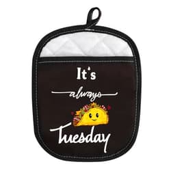 LEVLO Funny Taco Life Oven Mitt with Hot Pads Taco Lover Gift It's Always Taco Tuesday Pot Holder for Friend Family (Taco Tuesday)