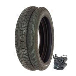 4into1 IRC GS-11 Tire Set - Compatible with Yamaha RD350 XS360 - Tires Tubes and Rim Strips