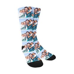 AnnHomeArt Custom Personalized Family Photo Crew Socks for Men Women-Upload Your Unique Memorable Family Picture