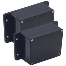 Raculety 2 Pack Project Box IP65 Waterproof Junction Box ABS Plastic Black Electrical Boxes DIY Electronic Project Case Power Enclosure with Fixed Ear 4.53 x 3.54 x 2.17 inch (115x90x55mm)