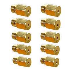 MENSI Propane Lpg Natural Gas Pipe Water Heater DIY Burner Parts Brass Jet Nozzles 10Pcs Per Pack (M6X0.75/1.4mm（Natural）)