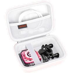 Canboc Hard Case for PROGRACE/Ourlife/Dragon Touch/Agoigo/BRYSETEN and More Waterproof Camera, Underwater Digital Video Camera Bag, Mesh pocket fit Cable and Other Accessories, Pink