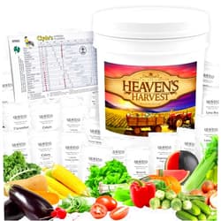 HEAVEN'S HARVEST Heaven’s Harvest - 10 Year Survival Or Homestead Garden | 25k+ Heirloom Vegetable Seed Bank Kit | Includes Free Clyde’s Garden Planner & Seed Vault Storage Drum | Non-GMO