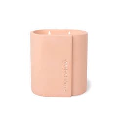Paddywax Scented Candles Cirque Collection Soy Wax Candle in Oval Concrete Container, 12-Ounce, Peach & Patchouli