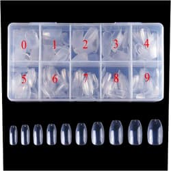 Beuniar Acrylic Clear Nails Tips Short Coffin 500PCS Ballerina Artificial False Nail Tip Full Cover 10 Sizes with Box for Art Salons & Home DIY