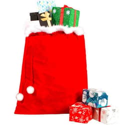 Shappy Christmas Santa Bags with Drawstring Red Velvet Large Santa Gift Sack 31 x 27 Inch Gift Candy Bags for Xmas Playing Present Toy Party Decoration Supply