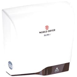 World Dryer L-974 SLIMdri Surface Mounted ADA Compliant Automatic Hand Dryer with Aluminum White Cover, 120/208/240V