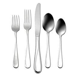 Generic Flight 45-Piece Stainless Steel Flatware Set - Service for 8, Durable and Stylish Cutlery with High Polished Finish, Dishwasher Safe, Includes Serving Utensils