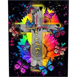 WUSARPLY Jesus Stamped Cross Stitch Kits - Butterfly Needlepoint Counted Cross Stitch Kits for Beginners Adults Sunflower Patterns Dimensions Embroidery Kits Arts and Crafts