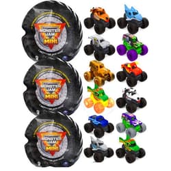 Spin Master Matty's Toy Stop Monster Jam Mini Mystery Collectible Monster Trucks (1:87 Scale) Gift Set Party Bundle - 3 Pack (Assorted)