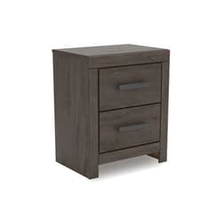 Signature Design by Ashley Prendonea Casual 2-Drawer Nightstand for Bedroom, Wood, Large Handles with Dark Finish, Framed Drawer Fronts, Smooth-Gliding Drawers, 24.41