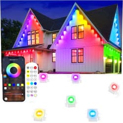 CCILAND Permanent Outdoor Lights, 50ft Eternity RGB Built in Chip Outdoor Lights 30 LED Smart Eaves Lights, IP67 Waterproof for Halloween, Christams, Control with App/Remote 209 Scene Modes