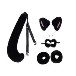 BEIYINAI Foxes Costume Set Foxes Ears Tail Oversleeve Bow Animal Fancy Costume Kit Accessories Adult Kid Halloween Cosplay Props Hallo