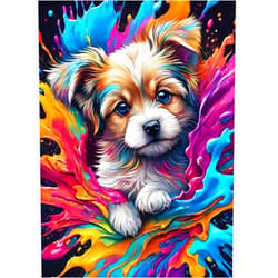 RICUVED Dog Diamond Art Kits, Animal Diamond Art Kits for Adults 5D, Colorful Diamond Art DIY Full Round Drill Gem Dots Art and Crafts for Gift Home Wall Decor 12x16Inch/30x40cm