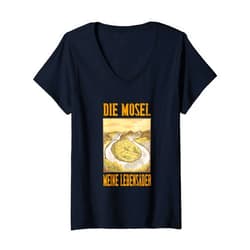 Flüsse zum Wandern Baden Rudern Kajak Kanu fahren My lifeline River Moselle Bremm Zell Cochem Trier Koblenz V-Neck T-Shirt