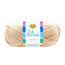 Lion Brand Yarn Lion Brand 24/7 Cotton Yarn, Lightweight Yarn for Knitting, Crocheting, and Crafts, Ecru, 1 Pack
