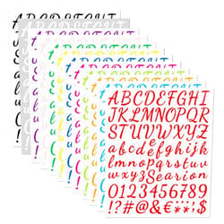 Yilzo 12 Sheets Alphabet Stickers 996 Vinyl Alphabet Stickers 12 Colors Self Adhesive Vinyl Letters Number and Alphabet Stickers Alphabet Decals for Mailbox Window Door Sign Address Number DIY Crafts Art