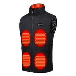 Generic Solid Winter Vest Pocket Coat Thick Tops Men Padded Jacket Vest Heated Cotton Warm Men's Coats Material Jacket