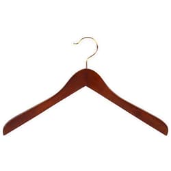 The Great American Hanger Company Concave Wooden Top Hanger with Walnut Finish, Thick Curved Coat Hangers with Brass Swivel Hook for Jackets or Fine Shirts (Set of 24) by The Great American Hanger Company