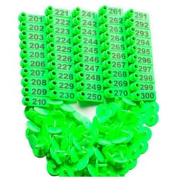 GoldPaddy 201-300 Number Plastic Tags Livestock Animal Ear Tag for Marking Pigs Cattle Sheep(Green)