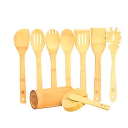 DAISY'S FINDINGS Utensils Wooden 10 piece, Premium Bamboo Cooking Utensils 10 Piece Set with Bamboo Spoon Rest, Organic Bamboo, Eco Friendly