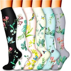 Bluemaple 6 Pack Copper Compression Socks for Women & Men - Best Support for Nurses, Recovery, Running, Athletic