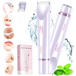 WOSLXM Ezme Razor, The Trimmie 2.0 by Ezme, Ezme Electric Shaver, Ezme Bikini Trimmer, Ezme Pro Smooth Shaver, 2 in 1 Wet/Dry Electric Body Hair Trimmer Facial Hair Removal, Waterproof (Purple)