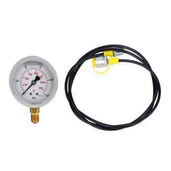 Tyenaza Hydraulic Pressure Gauge and Hose, Hydraulic Hose Test Point Coupling M16 2-BSP1/4 0~250BAR/3600PSI Gauge 1.5 Meter Hose