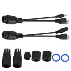 Dioche POE Adapter, 12V Passive Ethernet Power Supply Portable Ultra-long Transmission Cable Distributor(Black)