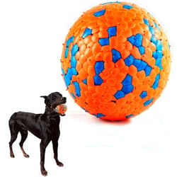 PawfectPals Indestructible Toughest Bouncy Durable Bloom Ball for Aggressive Chewers, TPR Technology, Floating Rubber Ball, Easy to Clean, High Bounce Rate (Orange and Blue)