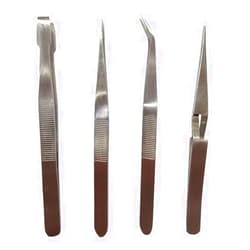 RELIBBA 4 Pcs Precision Tweezers Set Professional Craft Tweezers Stainless Steel Precision Tweezer Set for Hobby, Electronics, Industrial Use, Model Making, Jewelry Picking Tool