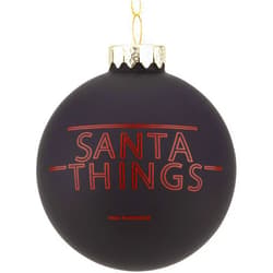 Tree Buddees Santa Things - Funny Stranger Things Parody Glass Christmas Ornament