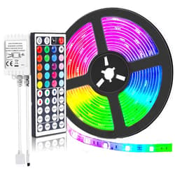 SUPERNIGHT LED Strip Lights 16.4FT SMD 5050 Waterproof 300LEDs RGB Flexible LED Light Strip Rope + 44Key IR Remote Controller for Bedroom TV Backlight Christmas (Not Include Power Adapter)