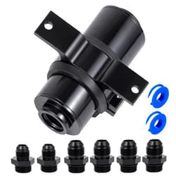 Breezliy Inline Fuel Filter 10 Micron with 6AN 8AN 10AN Adapter,50MM Universal Bracket Clamp,10 Micron Inline Fuel Filter（Black）