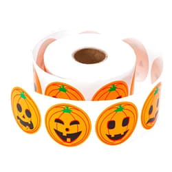 TORINALITAL 800 PCS Halloween Pumpkin Stickers, 2023 New Halloween Roll Stickers, Adorable Sticky Round Circle Face Stickers for Halloween Party Decorations