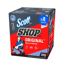 SCOTT SHOP ORIGINAL Scott® Shop Towels Original (75190), Blue, Pop-Up Dispenser Box (200 Towels/Box, 8 Boxes/Case, 1,600 Towels/Case)