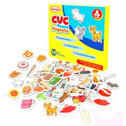 Kasfalci CVC Word Games,50 Magnetic Foam Objects,Fridge Magnets for Kids,Speech Therapy Toys for Toddler,Learn to Read Spelling Reading Learning Phonics for Preschool Kindergarten Classroom Supplies