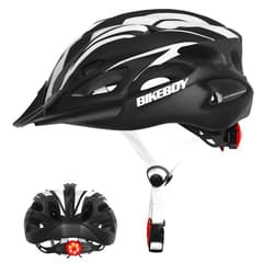 BIKEBOY Adult Bike Helmet with Light, Bicycle Cycling Helmet with Rear Light for Adjustable Size with Sun Visor Mountain Road Bicycle Cycling Helmet for Adults Men/Women