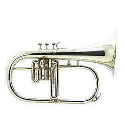 SHREYAS Bb Flat SILVER NICKLE Flugel Horn With Free Hard Case+Mouthpiece