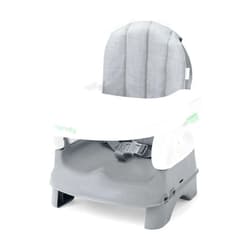 Ingenuity Deluxe Comfort Booster Seat for Kitchen Chair, Compact Fold, Portable, Lightweight, Toddler Booster Seat for Dining Table, from 6 Months to 3 Years – Grey