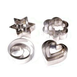 Zavaca 12 Pieces Stainless Steel Star with Hearts and Flowers Sporting Fruit Shaped Cookie Cutter Biscuit