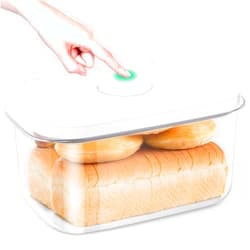 TBMax Large Bread Box with Easy-Carrying Handles for Kitchen Countertop, 6.5 Qt Rice Flour Container with Pop Up Lid & Hanging Hooks for Cleaner Use, Airtight Food Storage Bin for Kitchen Organization